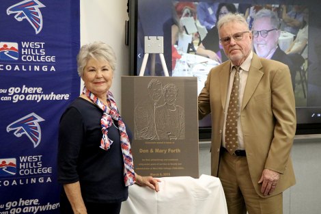 Longtime West Hills College faculty members Don and Mary Forth.